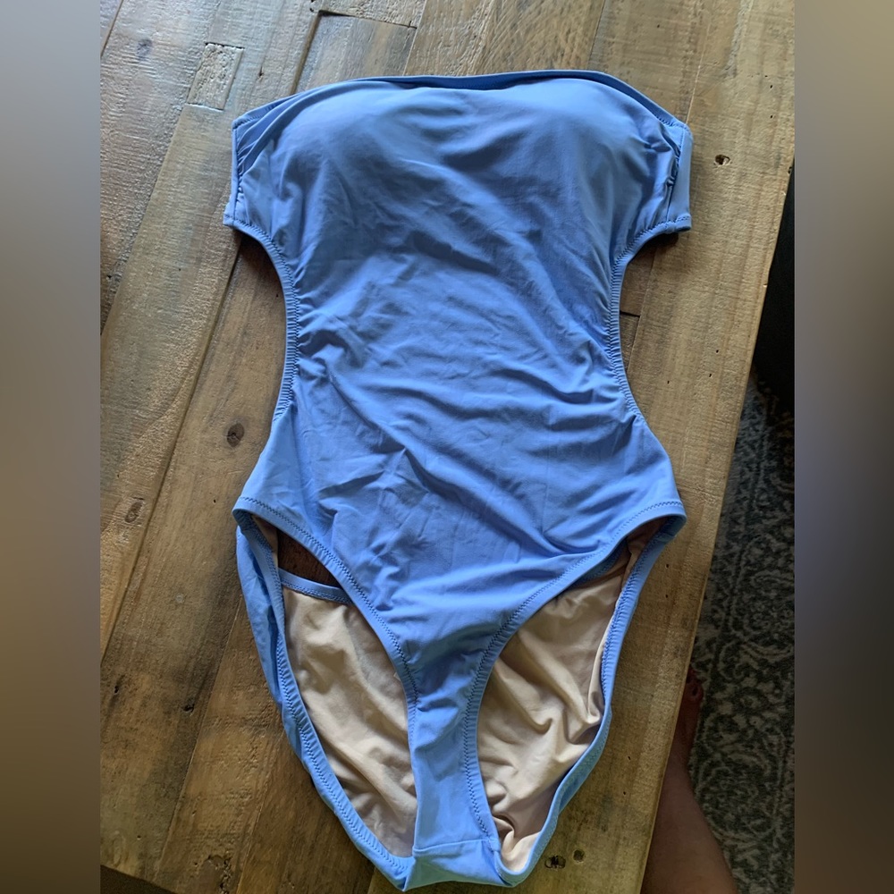 Jcrew size 8 one piece cutout bathing suit. Powder blue. Lined. Good condition.